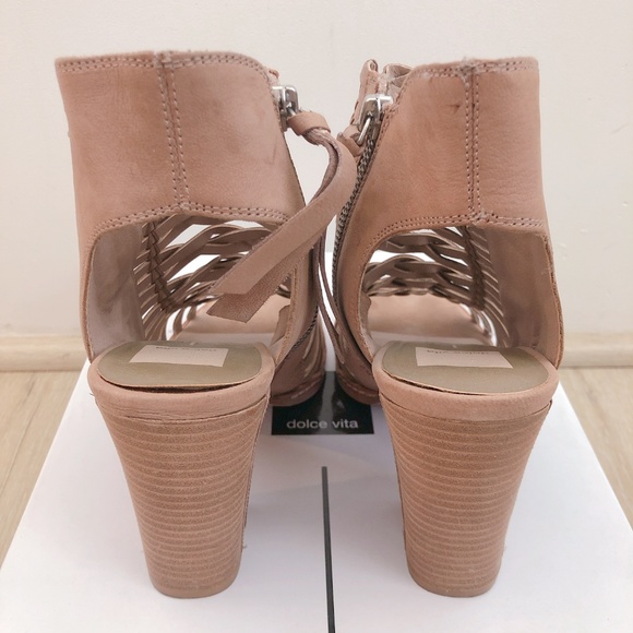 DOLCE VITA Amina Sandal Bootie Taupe Nubuck Heel 8 - Picture 5 of 8
